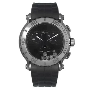 Chopard Happy Sport Chrono PVD Black Diamond Dial Quartz Watch 288499-3007 - Picture 1 of 5