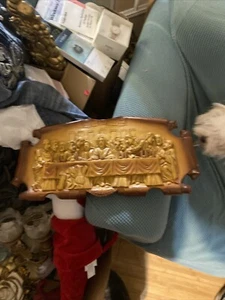 Hand Carved Olivewood Wood Last Supper 3D Sculpture Wall Plaque 25x11" - Picture 1 of 5