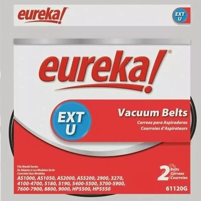 Eureka EXT U Vacuum Belt Model 61120G Eureka Vacuum Cleaner 2 Belts New/Sealed
