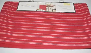 NWT 20" x 90" Threshold Red White Stripe Sturdy Cotton Table Runner Washable New - Picture 1 of 3