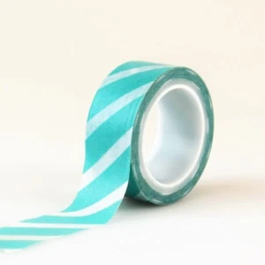 Carta Bella - Cinta Decorativa Rayas TEAL Verano Washi 15 pies Etiquetas Planificador Eco - Imagen 1 de 1