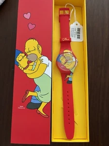 Nuevo en caja Reloj Swatch X Simpson Día de San Valentín DULCE ABRAZO - SO29Z120 - Imagen 1 de 3