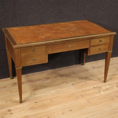 Writing desk furniture table 20th century French wood antique bronze 900 Cover