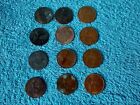Job Lot Uk Old Penny X 12 Date From 1899 - 1967
