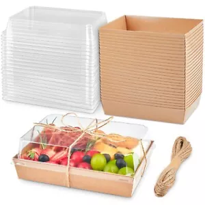 7x5 Inches Charcuterie Boxes with Clear Lids 25 Pack Paper Bakery Boxes with ... - Picture 1 of 8