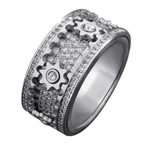 Gear Spinner Ring Mechanical Design for Men Women Anxiety Relief Band Style - Picture 1 of 11