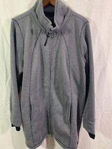 Calvin Klein Size 3X Gray and White Full Zip Lightweight Polyester Jacket