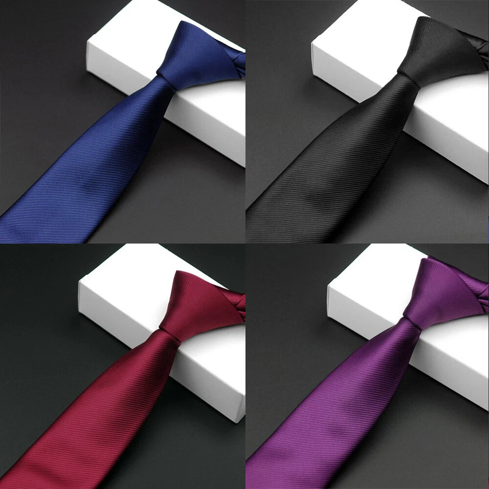 Men’s Solid Skinny Necktie Wedding Party Formal Business Neck Ware Tie Ties - Image 1 of 1