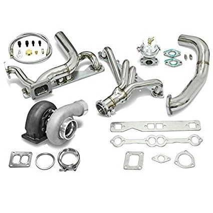 Kit turbo de actualización de alto rendimiento GT45 T4 5 piezas Chevy bloque pequeño motor SBC 350 Foto 1 de 1