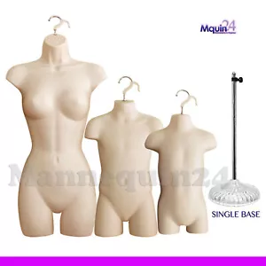FEMALE CHILD & TODDLER MANNEQUINS SET in FLESH + 1 STAND DRESS BODY FORMS - Picture 1 of 6