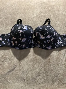 Torrid Bra 46b Push Up Underwire Padded Mermaid Sea Shells Black Pink Purple - Picture 1 of 13
