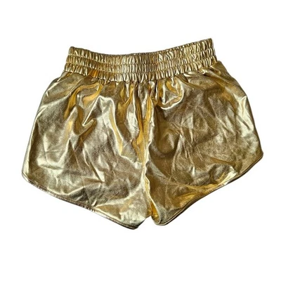Pantalones Cortos Mujeres Estilo Retro Moda Metálico Dorado Talla XS Foto 1 de 4