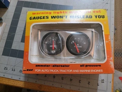 Juego de doble calibre RAC 8409 de colección panel cromado racimo presión de aceite y amperios Foto 1 de 4