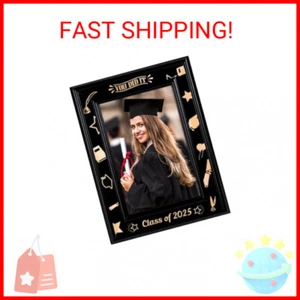 WaaHome Class of 2025 Graduation Picture Frame - You Did It 4x6 Wood Graduation - Picture 1 of 2