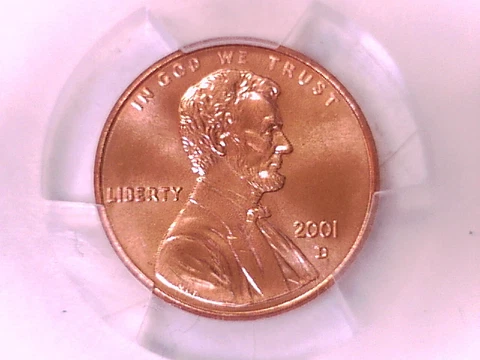 2001 D Lincoln Memorial Cent Penny PCGS MS 67 RD 40549973 Cover