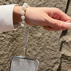 Bracelet femme cristal perles paillettes lanière téléphone portable charme anti-perte - Photo 1 sur 11