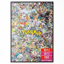 Pokemon 650 All Pokémon Retro Video Game Art Poster Prints - A5 A4 A3 Print