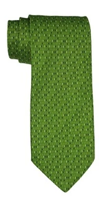 Italo Ferretti Satin Green Geometric Tie - Picture 1 of 1