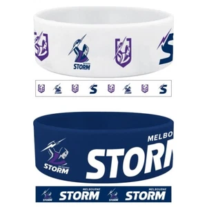 127323 MELBOURNE STORM NRL TEAM PACK OF 2 SILICONE SUPPORTER WRIST BANDS - Picture 1 of 1