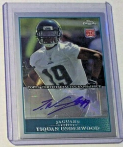 Autógrafo de novato Topps 2009 cromado Tiquan Underwood Rutgers Jaguars Patriots - Imagen 1 de 1