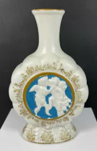 Vintage Cherubs Kissing Small Porcelain Bisque Vase - Japan - Picture 1 of 6