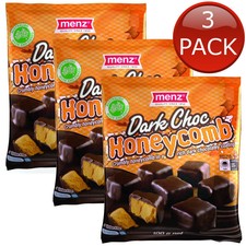 3 x MENZ DARK CHOCOLATE HONEYCOMB SWEETS CRUNCHIE SNACKS GLUTEN FREE 180g 