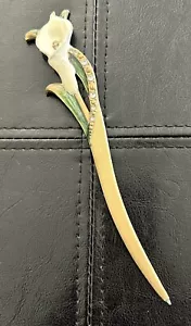 Calla Lily Flower Letter Opener Metal Enameled Finish With Rhinestones 7.5” Used - Picture 1 of 6