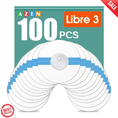100 Pack Freestyle Sensor Covers for Libre 3 Waterproof Adhesive Patches