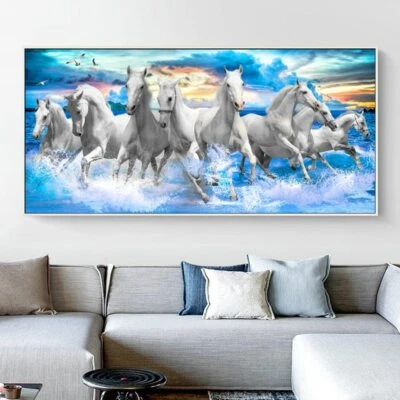 Pintura en lienzo de animales corriendo caballos cuadro de pared lienzo arte de pared carteles impresión Foto 1 de 4