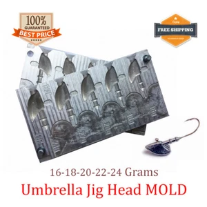Fishing JigHead Umbrella Mold Lead Jig Head Sinker Weights 5 cavity (16 - 24 G) - Picture 1 of 5