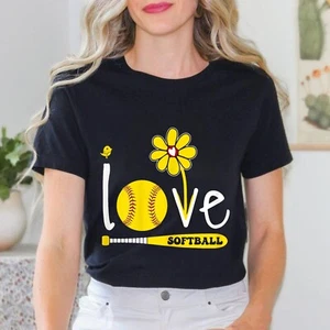 Women Softball-Shirt Girls I Love Softball Teen Girl Unisex T-Shirt - Picture 1 of 23