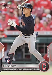 Steven Kwan ☆ RC Sets Record SwingsMisses Rookie Card 2022 Topps Now 44 SP /3661 - Picture 1 of 2