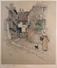 Cecil Aldin 1870-1935. Chromolithograph, Old Inns. Mermaid Inn Rye, Signed. 