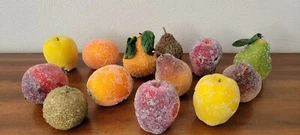 Zuckerperlen Kunstfrüchte Glitzer Deko. Äpfel, Birnen & mehr x13. Vintage - Bild 1 von 9