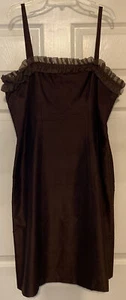 PETROVICH & ROBINSON PARIS Strappy Fitted Silk Dress Size 42/US6 Chocolate Brown - Picture 1 of 12