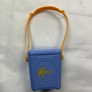 Mattel Barbie Ken Doll Blue Ice Chest Cooler Orange Arm Strap Accessories HTF - Picture 1 of 5