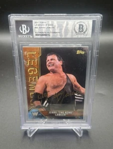 Tarjeta de losa firmada autografiada por Jerry The King Lawler WWE WWF Beckett certificado de autenticidad - Imagen 1 de 5