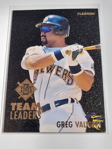 GREG VAUGHN / RICKY BONES 1995 Fleer Team Leaders Insert #8 of 28.  BREWERS