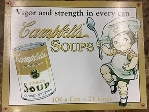 Campbell's Sups Kraft & Stärke in jeder Dose Blech Repro Schild 12,5 Zoll x 16 Zoll - Bild 1 von 9
