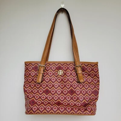 Hermoso bolso de mano de cuero Fauz Giani Bernini rojo/marrón Foto 1 de 4