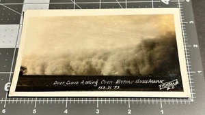 1935 DUST CLOUD Western KS Kansas Prarie Storm Disaster Antique Snapshot PHOTO - Bild 1 von 3