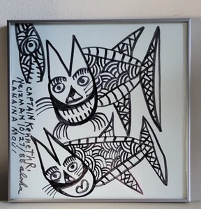 1988 Captain Kenny Neizman Original Ink on Art Board Lahaina Maui OUTSIDER Art - Picture 1 of 5