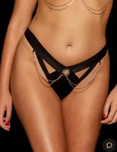 Tanga negra Honey Birdette RONEET 🖤🌼 talla pequeña (S) sexy nueva con etiqueta - Imagen 1 de 22