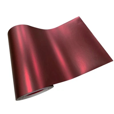 Rollo de hoja de calcomanía calcomanía de vinilo rojo marrón borgoña cromo satinado Foto 1 de 2