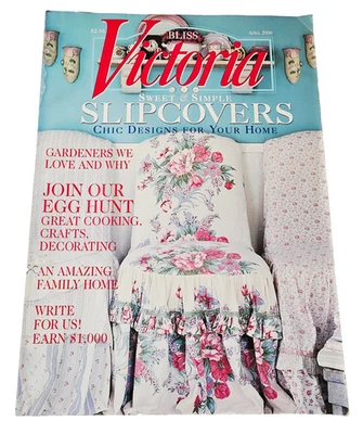 Victoria Magazine April 2000 Slipcovers Gardening Crafts Cooking Decorating Wome Foto 1 de 4