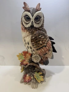 Fitz & Floyd Forest Owl Perched Exotic Bird Collection Woodland Large, Rare 15in - Picture 1 of 8
