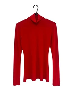Excellent Condition Norma Kamali Women's Red Turtle Neck Top Size S/36 - Picture 1 of 4