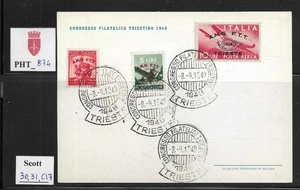 PHT_874. TRIEST FTT. FDC Postkarte w. 1948 CONGRESSO FILATELICO. Scott 30,31,C17 - Bild 1 von 1