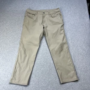 Lululemon ABC Warpstreme Pants Mens 36x29 Khaki Stretch Fabric Activewear - Picture 1 of 10