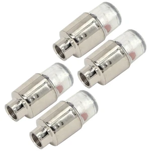 4Pcs Neon LED Wheel Tyre Tire Air Valve Stem Cap Light Lamp For Car Bike Bicycle - Picture 1 of 9